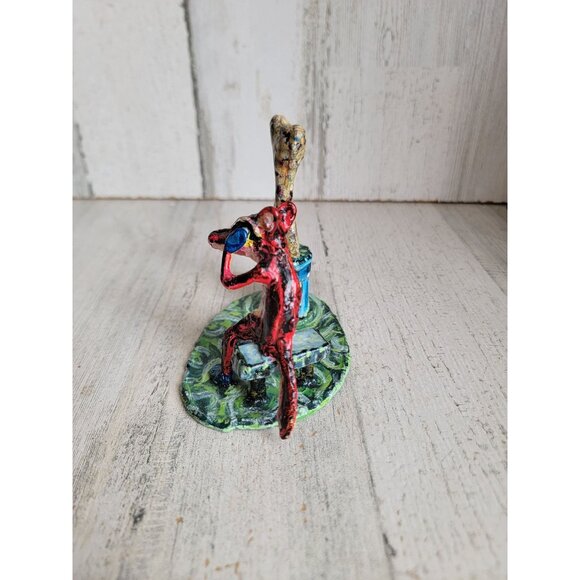 Emotional moment monument unknown dog Bone‎ Reid fox art metal figure unique - Picture 3 of 7